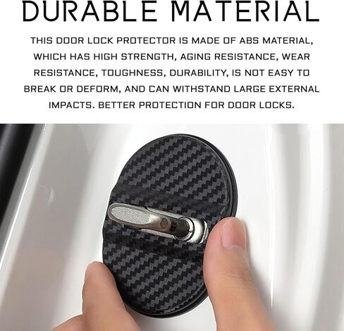Car Door Latches Cover, Carbon Fiber Car Door Silicone Protector for Noise Reduction, Shock Absorption & Rust Protection, Automotive Doors Lock Latches Trim Decoration Accessories (Black) in Saudi Arabia