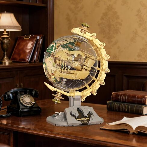Dinosaur Skull Fossils Globe Building Set,360° Rotatable Globe Display Model with LED Light,STEM Skeleton Model Educational Toy, Gifts for Boys and Girls Ages 14+ in Saudi Arabia