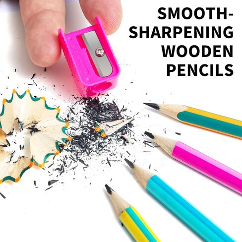 M&G Gleam Series 24 Pack HB Triangular Wood-Cased Pencils, Unsharpened with Matching Erasers, Smooth Writing Break-Resistant Core, Gold and Silver Solid Barrels for School Office Classroom Supplies in Saudi Arabia