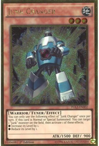 YuGiOh : PGL3-EN002 1st Ed Junk Changer Gold Secret Rare Card - ( Premium Gold 3 ) by Deckboosters in Saudi Arabia