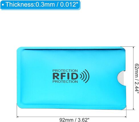 أكمام حجب RFID، 12 قطعة من الألومنيوم لمنع سرقة الهوية وبطاقات الائتمان وحوامل حماية آمنة لمحفظة NFC، أزرق in Saudi Arabia