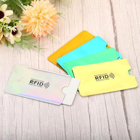 أكمام حجب RFID، 12 قطعة من الألومنيوم لمنع سرقة الهوية وبطاقات الائتمان وحوامل حماية آمنة لمحفظة NFC، أزرق in Saudi Arabia