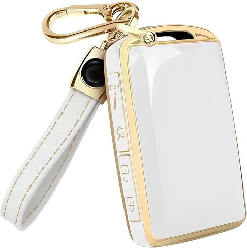 Key Fob Cover for Mazda 3, 6, CX-5 CX-9 CX-30 CX-50 CX-70 (2019-2025) - Key Cover + Gold Key Chain Included (Gold & Red) in Saudi Arabia