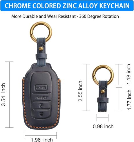 QBUC for Toyota Tacoma Genuine Leather Key Fob Cover, Fit for Toyota Tundra Prius Venza Corolla Crown Sequoia Grand Highlander RAV4 Prime 4 Button Key Holder Protector&Keychain Car Accessories(Black) in Saudi Arabia