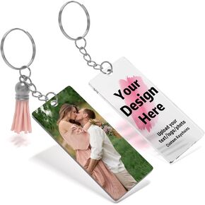 20 Custom Acrylic Keychains with Double-Sided Printing of Your Photos or Text. Personalized Key Tags for Gifts. in Saudi Arabia