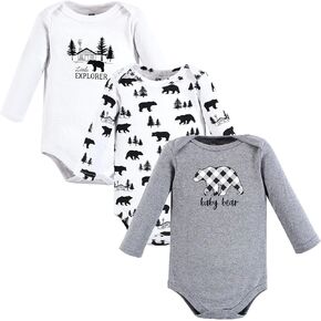 Hudson Baby Unisex Baby Cotton Long-Sleeve Bodysuits, Scottie Dog, 18-24 Months in Kuwait