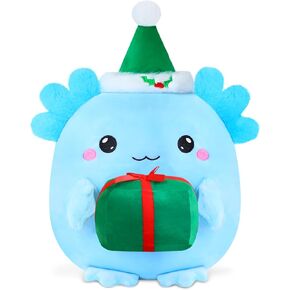 عيد الميلاد Axolotl القطيفة، لطيف Axolotl عقد هدية الحيوانات المحشوة عيد الميلاد ديكور حفلة تفضل للفتيات والفتيان (الوردي) in Kuwait