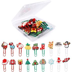 Paper Clips for Reading Lovers for Christmas 18 PCS Silicone Paperclips for Reading Page Markers Christmas Book Accessories for Reading Lovers Cute Office Gifts Stocking Stuffers in Saudi Arabia