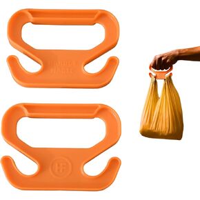 حاملات الحقائب ذات المقبض السحري (وحدتان) | قبضة مريحة وحامل حقيبة | حجم الجيب | خفيف الوزن ومريح للتسوق والسفر - صنع في الولايات المتحدة الأمريكية (أصفر) in Kuwait