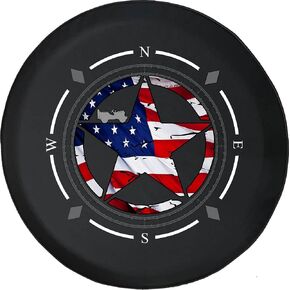 Spare Tire Cover Compass American Flag Military Star 4x4 Patriotic Fits SUV or Camper RV Accessories Trailer Tire Cover Size 32 Inch with Backup Camera Hole in Saudi Arabia