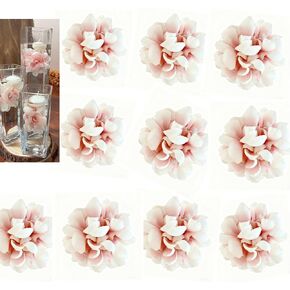 زهور عائمة لقطع مركزية للشموع العائمة، 12 قطعة من رؤوس الزهور الاصطناعية الأرجوانية لقطع مركزية الزفاف - أرجواني in Kuwait