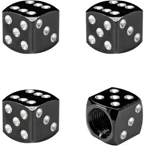 4 PCS Dice Tire Valve Stem Caps, 0.47 Inch Dice Shape Aluminum Alloy Tyre Air Valve Caps, Dustproof Airtight Stem Cover for SUVs Trucks Motorcycles, Car Accessories (Red) in Saudi Arabia