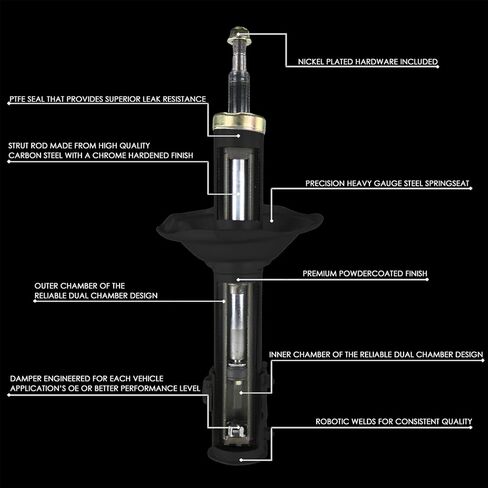 مجموعة صدمات الدعامات الخلفية من Auto Dynasty وزنبرك ملفوف متوافق مع Toyota Avalon Camry Solara Lexus ES300 V6 1992-2003، ممتص الصدمات زوج كامل من اليسار واليمين in Saudi Arabia