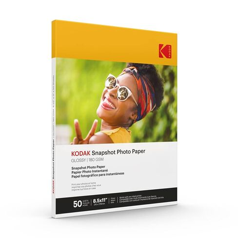 KODAK Photo Paper Gloss 8.5 X 11 SNAPSHOT 25 count, 48lb-180 g/m 2 - 8.5MIL (41300) in Saudi Arabia