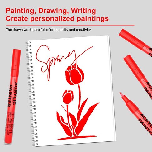 24 ألوانًا ألوانًا للطلاء الاكريليك ، فصحت فرشاة نصيحة نصيحة للفنون الإبداعية علامات تلوين علامات تلوين للبالغين على البالغين على صخور القماش الخشبي in Kuwait