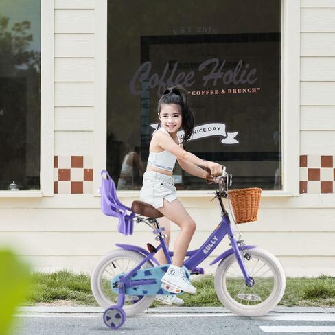 دراجة أطفال فروت من رولي مقاس 12 و14 و16 بوصة للفتيات من سن 2 إلى 7 سنوات، تتضمن عجلات التدريب، دراجات للفتيات مع سلة ومقعد دمية in Kuwait