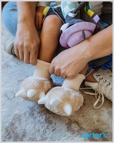 Carter's Baby & Toddler Claw Slipper - Cozy Anti-Slip Bootie for Babies in Kuwait
