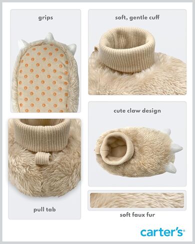 Carter's Baby & Toddler Claw Slipper - Cozy Anti-Slip Bootie for Babies in Kuwait