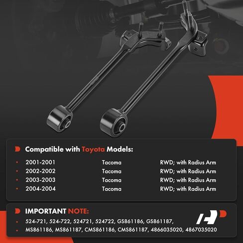 A-Premium 2 × أذرع تحكم أمامية، مع جلبة، متوافقة مع Toyota Tacoma 2001 2002 2003 2004، RWD in Saudi Arabia