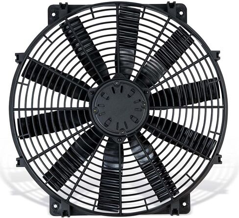Electric Cooling Fan - 16 in Flex-Wave LoBoy Pusher | Radiator Cooling Assembly | Compact 12V Straight Blade Unit - Universal Fit Kit in Saudi Arabia