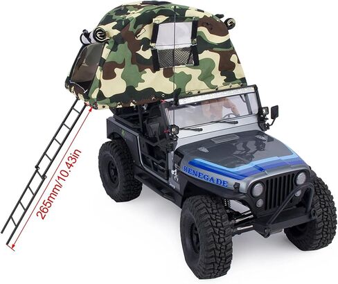 خيمة RC 1/10، خيمة قابلة للطي لرف الأمتعة مقلدة لسيارة زاحفة 1/8 1/10 محورية SCX10 RC4WD TRX4 Tamiya CC01 Gen7 ملحقات الجسم (مموهة) in Saudi Arabia