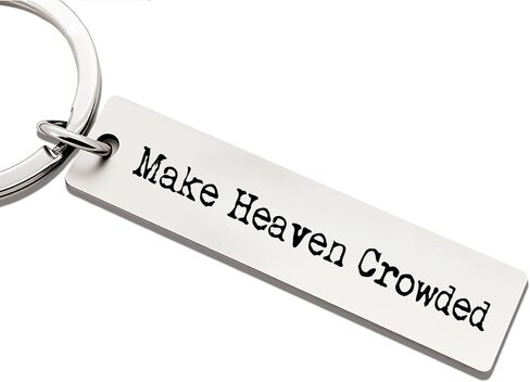 ZEARPT Make Heaven Crowded Keychain، هدايا سلسلة مفاتيح مسيحية، هدايا دينية، سلسلة مفاتيح من الفولاذ المقاوم للصدأ، هدية عيد الشكر، هدية ملهمة مسيحية، هدية المعمودية، حلقة مفاتيح سيارة دينية (فضية) in Kuwait