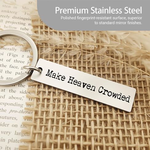 ZEARPT Make Heaven Crowded Keychain، هدايا سلسلة مفاتيح مسيحية، هدايا دينية، سلسلة مفاتيح من الفولاذ المقاوم للصدأ، هدية عيد الشكر، هدية ملهمة مسيحية، هدية المعمودية، حلقة مفاتيح سيارة دينية (فضية) in Kuwait