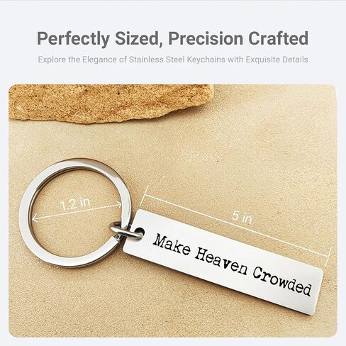 ZEARPT Make Heaven Crowded Keychain, Christian Keychain Gifts, Religious Gifts, Stainless Steel Keychain, Thanksgiving Gift, Christian Inspirational Gift, Baptism Gift, Religious Car Key Ring (Silver) in Saudi Arabia