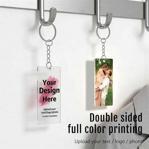 20 Custom Acrylic Keychains with Double-Sided Printing of Your Photos or Text. Personalized Key Tags for Gifts. in Saudi Arabia