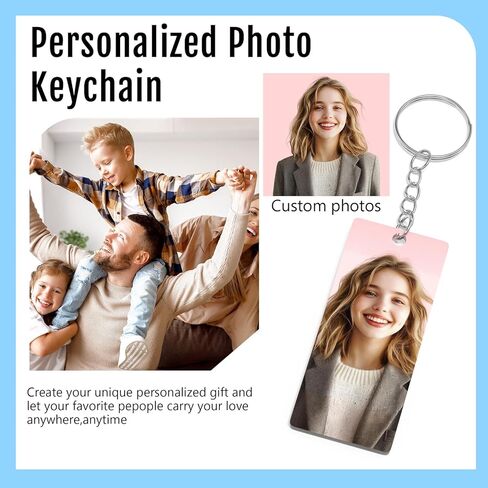 20 Custom Acrylic Keychains with Double-Sided Printing of Your Photos or Text. Personalized Key Tags for Gifts. in Saudi Arabia