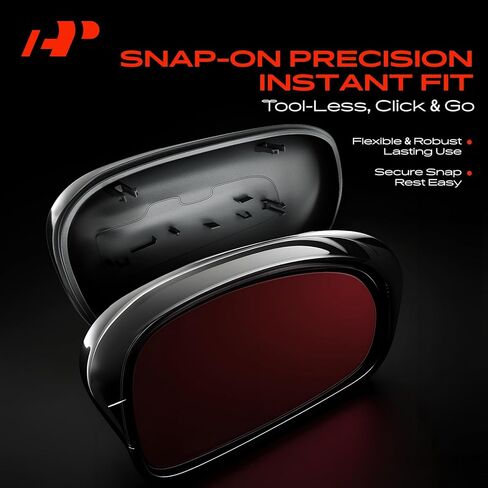A-Premium 2 PCS Driver and Passenger Side Rearview Mirror Covers Caps - Compatible with Honda Accord 2018-2024 - Smooth Black, with Turn Signal Hole in Saudi Arabia