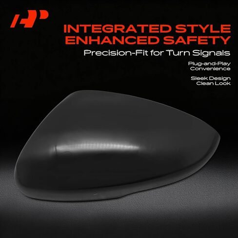 A-Premium 2 PCS Driver and Passenger Side Rearview Mirror Covers Caps - Compatible with Honda Accord 2018-2024 - Smooth Black, with Turn Signal Hole in Saudi Arabia