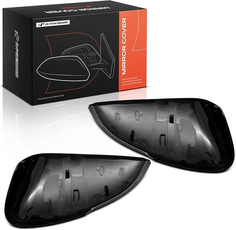 A-Premium 2 PCS Driver and Passenger Side Rearview Mirror Covers Caps - Compatible with Honda Accord 2018-2024 - Smooth Black, with Turn Signal Hole in Saudi Arabia