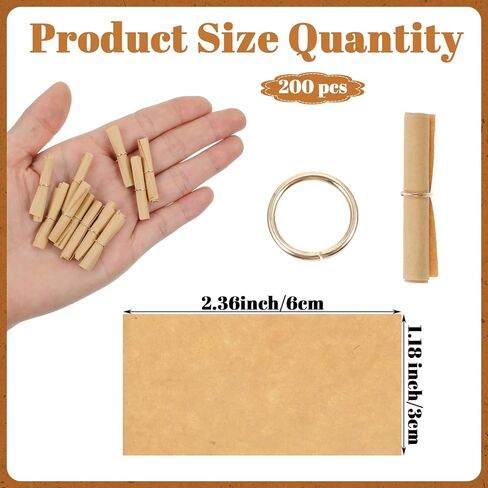 200Pcs Scroll Paper, Mini Message Paper, Parchment Papers for Writing, Best Friend Gifts for Women, Boyfriend Birthday Gifts, Love Messages in A Bottle, Time Capsule in Saudi Arabia