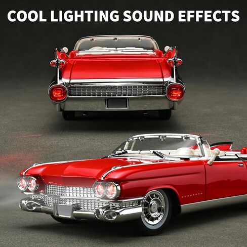 نماذج سيارات لعبة 1/24 Diecast Cars Eldorado Metal Model Car Carros De Coleccion، مجموعات نماذج سيارات للبالغين والفتيان، سيارة سحب للخلف مع أضواء وأصوات، سيارات لعبة للأولاد من سن 4 إلى 7 (أحمر) in Kuwait