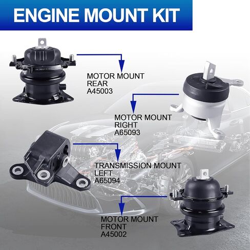 Engine Motor Mounts Set - Compatible with Honda Pilot 2009-2015 V6 3.5L Automatic Transmission, Replace# A65078 A4587 A65077 A65015 in Saudi Arabia