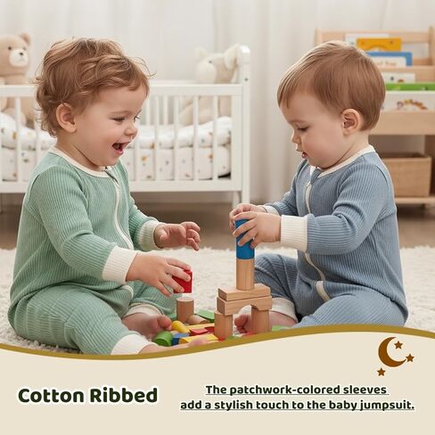 Bafeicao Unisex Baby Boy Girl 2 Pack Rompers Long Sleeve Two Way Zipper Romper One Piece Jumpsuits Clothes Sets in Kuwait