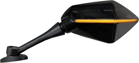 TMS Universal Headup Integrated Rear View Side Motorcycle Mirrors 10mm with GPS LED Speedometer Display and Turn Signal Street Bike Dirt Bike US PATENT NO. US9,372,344B2 (Carbon Fiber) in Saudi Arabia
