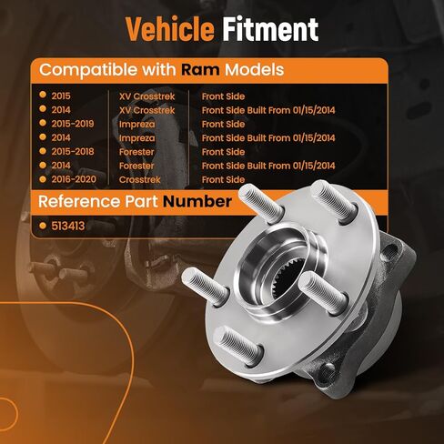maXpeedingrods 513413 Front Wheel Bearing and Hub Assembly Fit for Subaru Forester 2012-2017, Crosstrek 2016-2024, Impreza 2012-2018, XV (GP) 2012-2016#HA590648, 28373FL000(Black Bolts) in Saudi Arabia