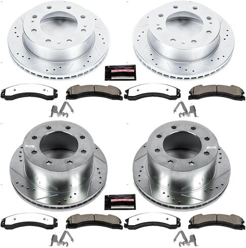 Power Stop K7384-36 Front and Rear Z36 Truck & Tow Brake Kit, Carbon Fiber Ceramic Brake Pads and Drilled/Slotted Brake Rotors in Saudi Arabia