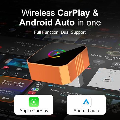 محول CarPlay اللاسلكي الصغير من PINKFLY، ترقية سلكي إلى لاسلكي لـ CarPlay وAndroid Auto، التوصيل والتشغيل، إعادة الاتصال التلقائي السريع، التحكم المستقر، تشغيل السيارة بدون تأخير لهاتف iPhone iOS 10+ Android 11+ in Kuwait