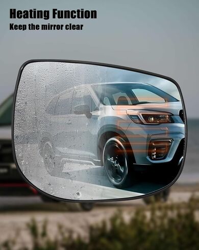Passenger Side Mirror Glass Compatible with Subaru Crosstrek 2018 2019 2020 2021 Forester 2019 2020 2021, Power Heated Right Side View Mirror Glass Replace 91039FL110 in Kuwait