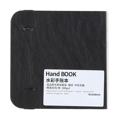 30 Sheets Watercolor Sketchbook, Portable Small Watercolor Journal 300GSM White Paper for Sketching, Painting, Doodling with for Travel(Black) in Saudi Arabia