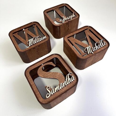 Personalized Wooden Piggy Bank with Name & Initial, Custom Money Saving Box, Unique Gift for Birthday, Christmas, Wedding, Graduation in Saudi Arabia