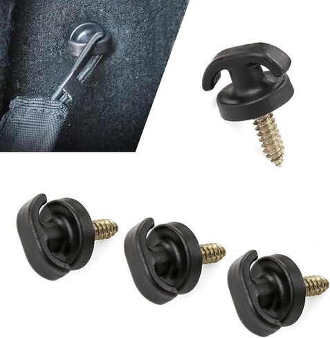 Car Cargo Net Hooks, 4 Pack Trunk Hook Screw, Luggage Net Grommets, Universal Mesh Pocket Clips for Most Cars (Black) in Saudi Arabia