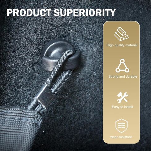 Car Cargo Net Hooks, 4 Pack Trunk Hook Screw, Luggage Net Grommets, Universal Mesh Pocket Clips for Most Cars (Black) in Saudi Arabia