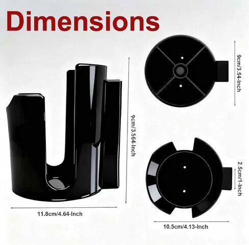 2PCS Magnetic Cup Holder/Caddy, Black, Strong Magnet Organizer for Fridge, Cabinet & Vehicle - Holds Cups, Cans and Bottles in Saudi Arabia