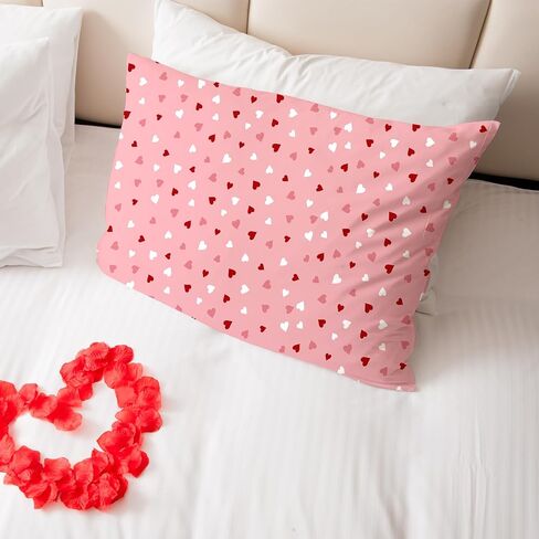 12Pcs Valentine Cotton Fabric Bundles 18 x 22 Inch Red Pink White Love Heart Fat Quarters Romantic Sewing Fabrics for DIY Craft Party Decor in Saudi Arabia
