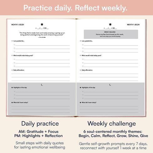 BETTER TOGETHER Gratitude Journal 6-Month Daily Affirmation Planner - Hardcover Guided Reflection Journal with Inspirational Quotes, Self Care & Mindfulness Gift Notebook in Saudi Arabia