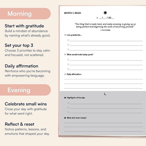 BETTER TOGETHER Gratitude Journal 6-Month Daily Affirmation Planner - Hardcover Guided Reflection Journal with Inspirational Quotes, Self Care & Mindfulness Gift Notebook in Saudi Arabia